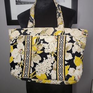 Vera Bradley Black and Yellow Floral Tote Bag